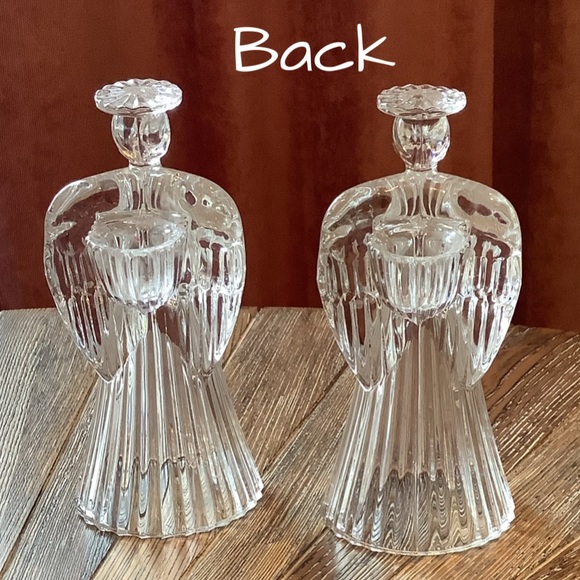 Vintage Accents Set Of 2 Vintage Glass Angel Candle Holders Poshmark
